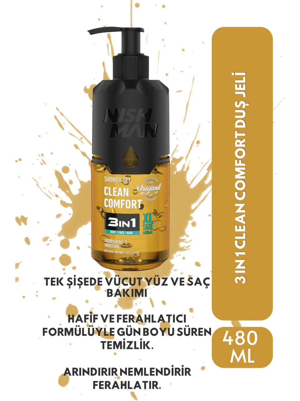 Nıshman 3ın1 Clean Comfort Duş Jeli 480 ml
