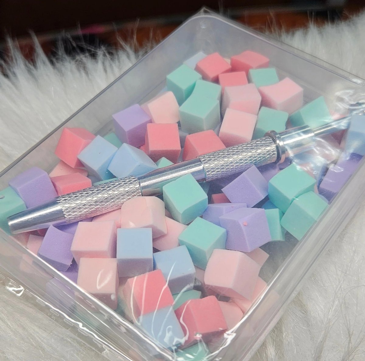 Q Nail Ombre Sünger ve Tutucu Kalem Set Renkli