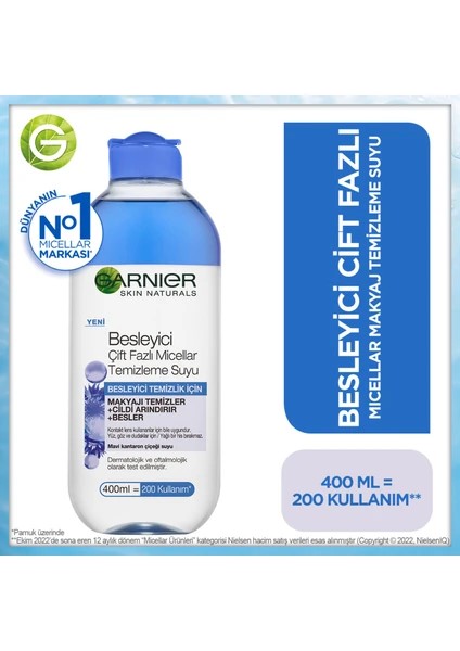Garnier Besleyici Çift Fazlı Micellar Makyaj Temizleme Suyu 400 ml
