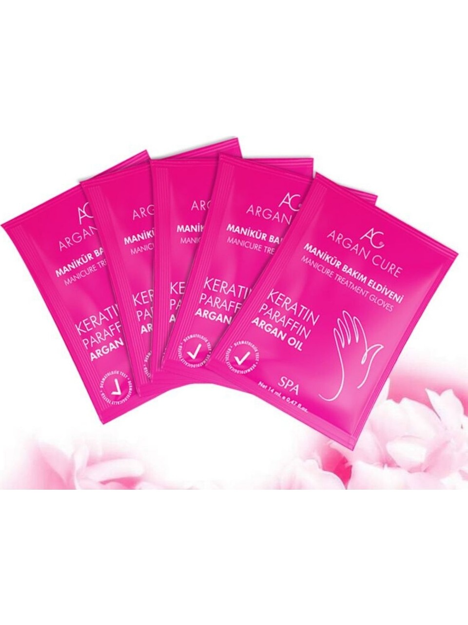 Argan Cure Manikür Kremli Bakım Eldiveni Keratin Parafin Argan Yağı Içerikli 5´li Avantaj Paketi