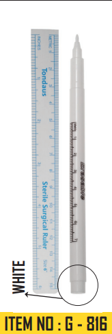 Nano Absolute Ölçü Kalemi Beyaz Cetvel G-816