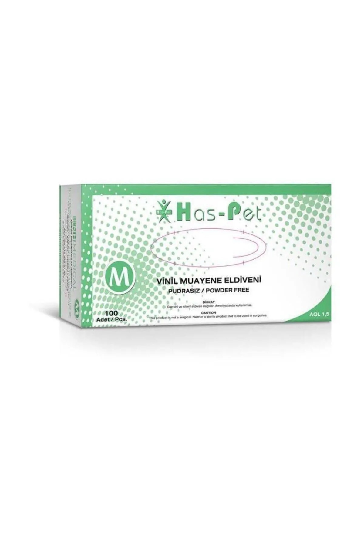 Has-Pet Vinil Eldiven Pudrasız Beyaz M 100 Adet