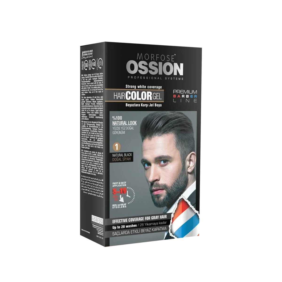 Morfose Ossion Erkek Jel Saç Boyası 01 Siyah