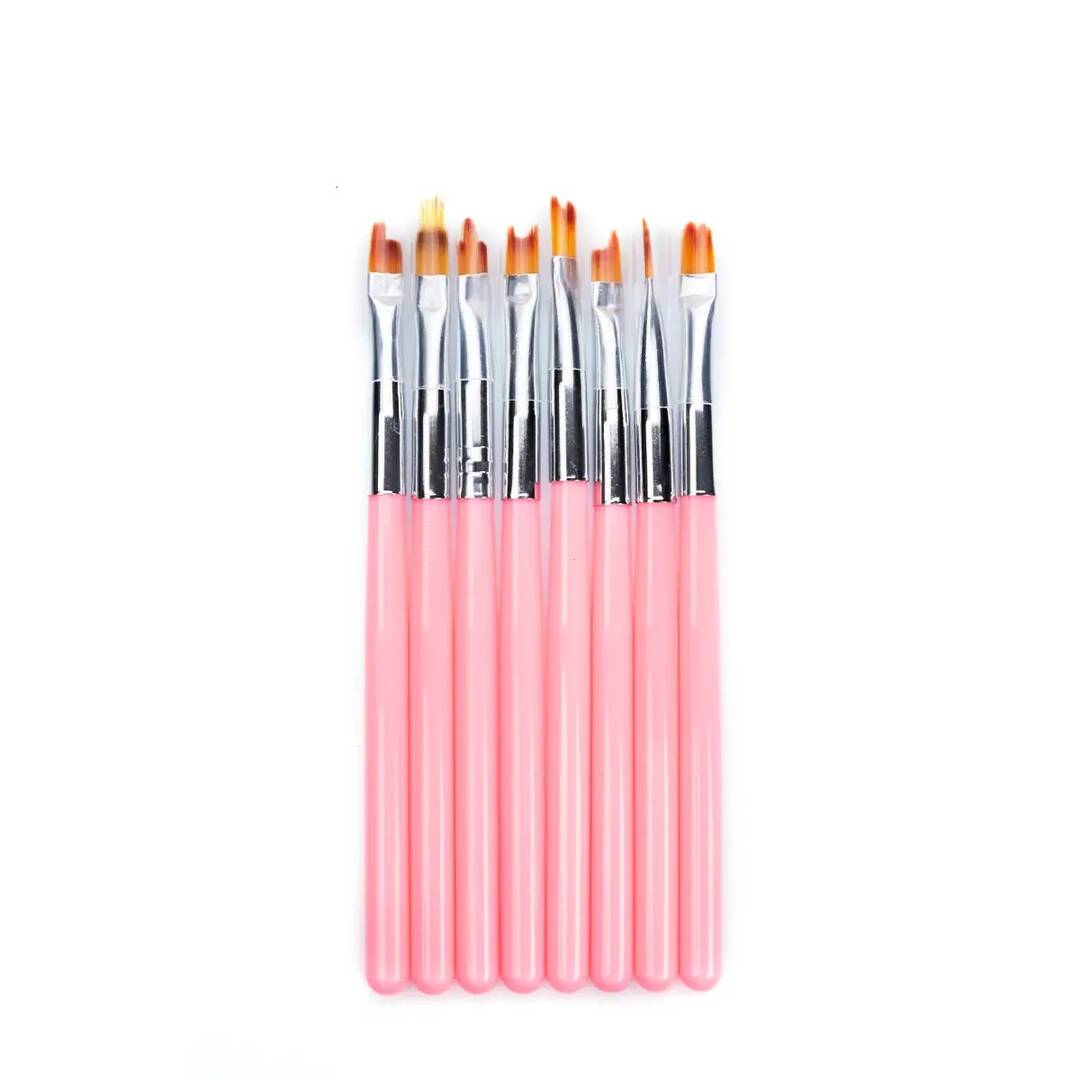 Borthe Tırnak Çizim Fırçası Pembe 8´li 455
