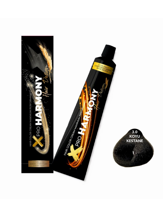 X Pro Harmony Saç Boyası 3.0 Koyu Kestane 60 ML