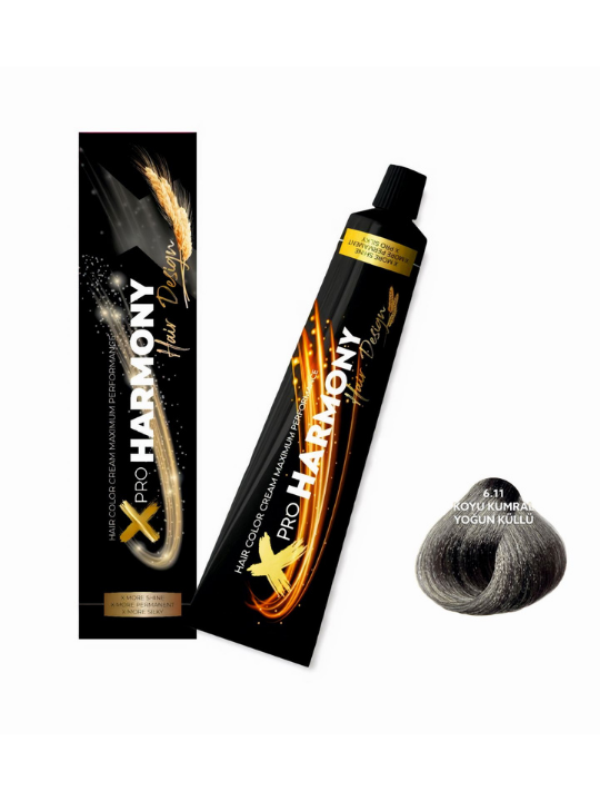 X Pro Harmony Saç Boyası 6.11 Koyu Kumral Yoğun Küllü 60 ML