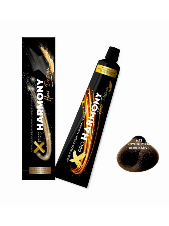 X Pro Harmony Saç Boyası 6.73 Koyu Kumral Kahve Dore 60 ML