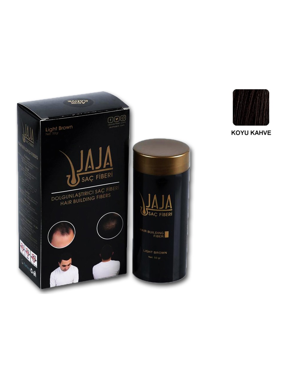 Jaja Topik Dolgunlaştırıcı Saç Fiberi 50 gr Koyu Kahve