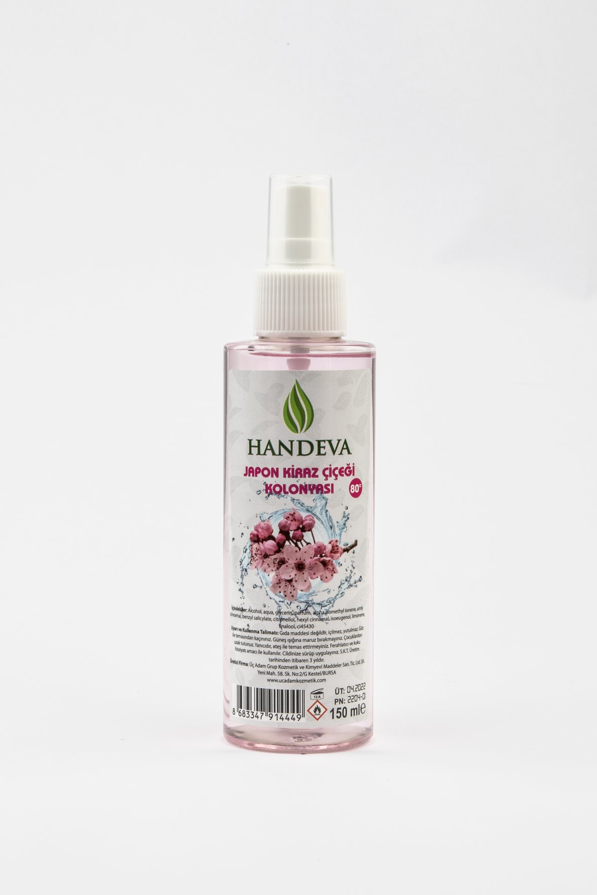 Handeva Japon Kiraz Çiçeği Kolonyası 80 Derece 150 Ml