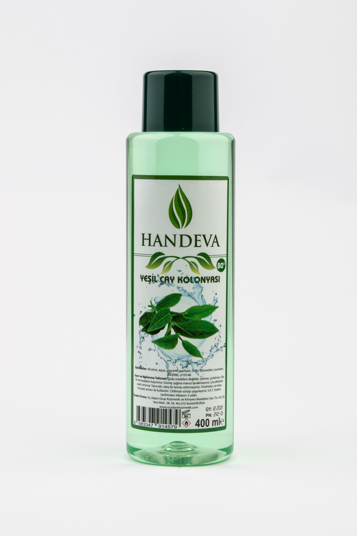Handeva Yeşil Çay Kolonyası 80 Derece 400 Ml