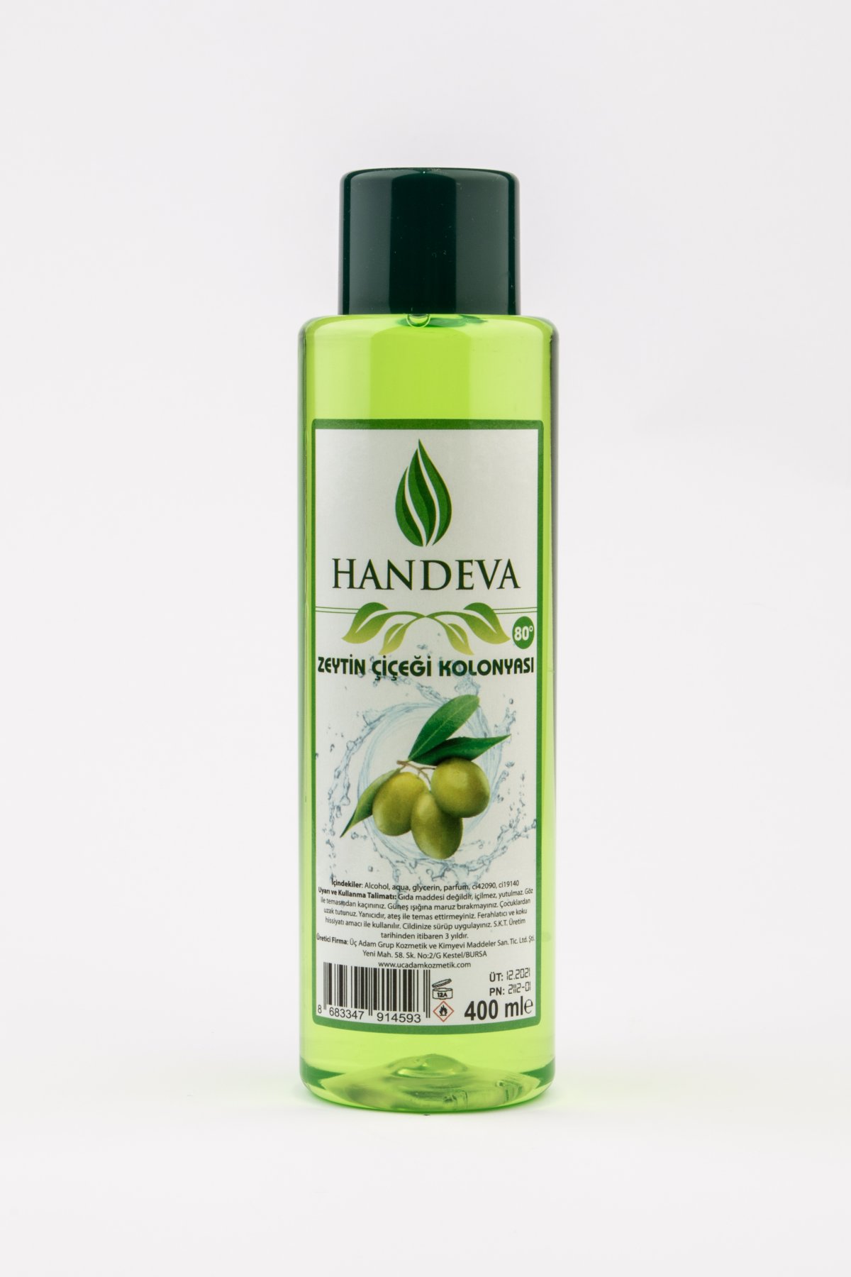 Handeva Zeytin Çiçeği Kolonyası 80 Derece 400 Ml