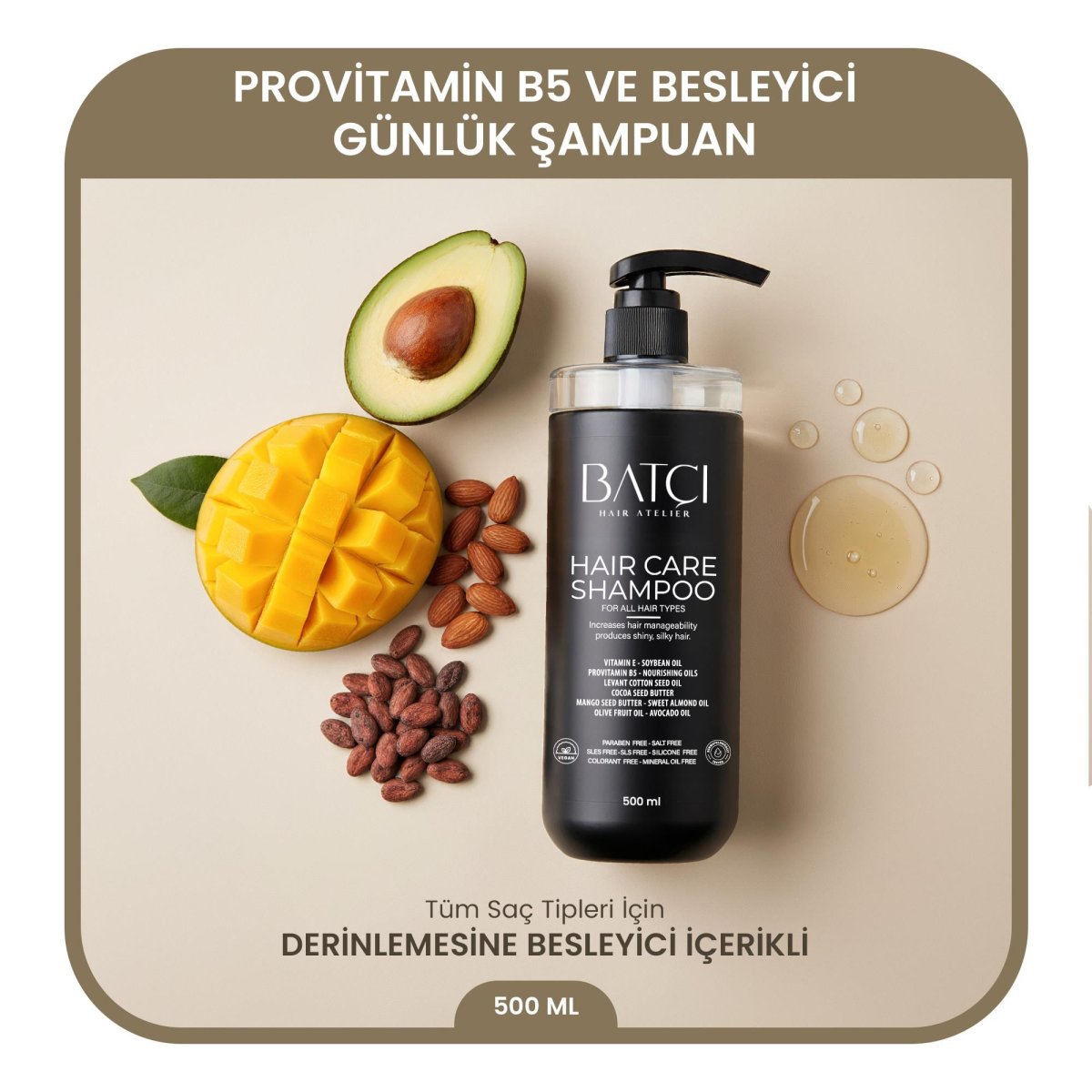 Batçi Sülfatsız Derinlemesine Besleyici Provitamin B5 Şampuan 500 ML