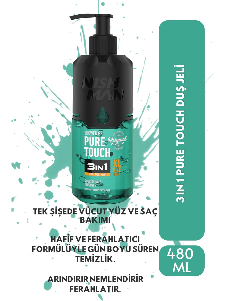 Nishman 3ın1 Pure Touch Duş Jeli 480 ml