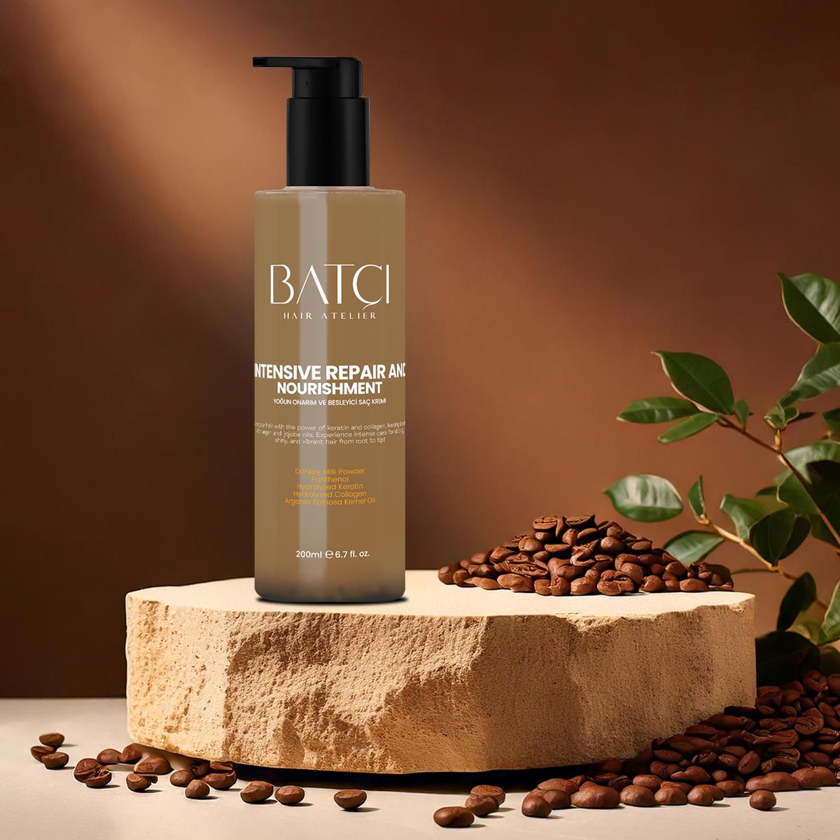 Batçi Kahveli Kuru Saçlar İçin Elektriklenme Önleyici Termik Saç Sütü Kremi 200 ML