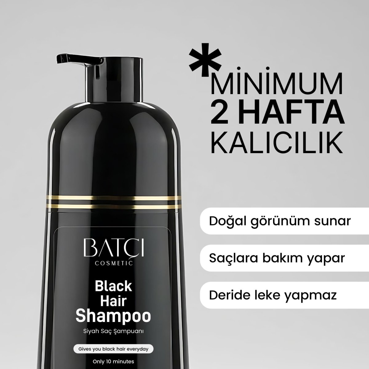 Batçi Saç Siyahlaştıran Anında Etkili Beyaz Kapatıcı Şampuan 350 Ml