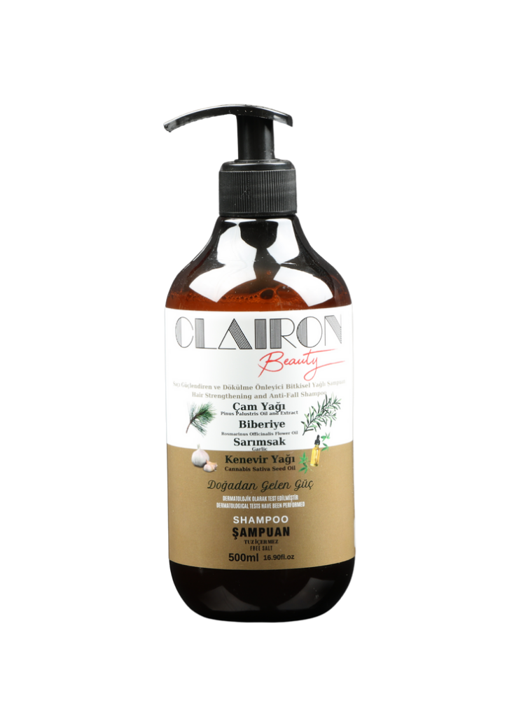 Clairon Çam-Biberiye-Sarımsak ve Kenevir Yağlı Doğal Şampuan 500 ML
