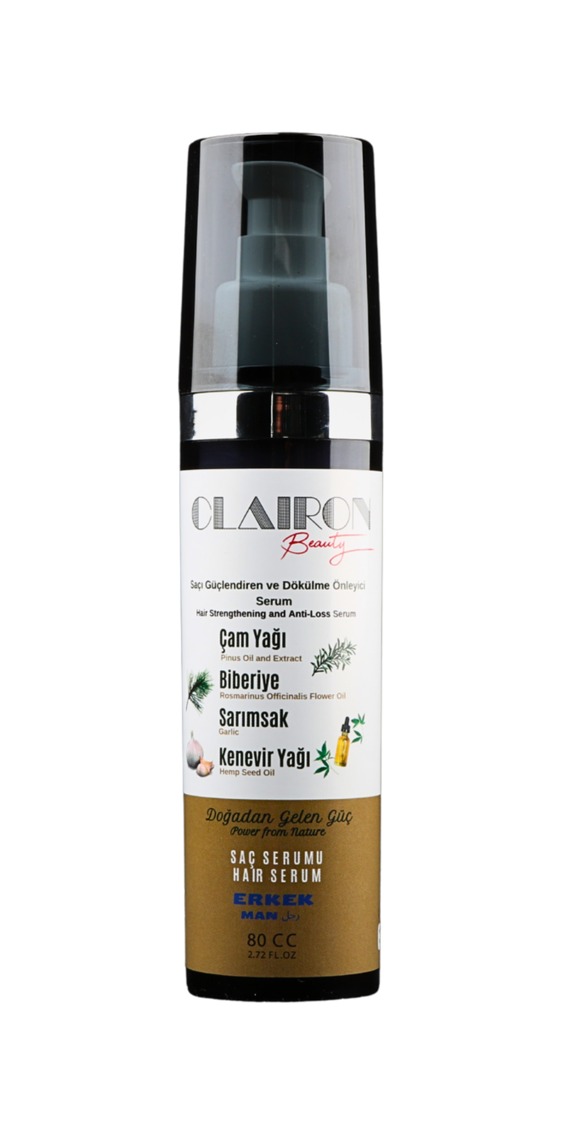 Clairon Çam Biberiye Sarımsak Kenevir Yağlı Erkek Serum 80 cc