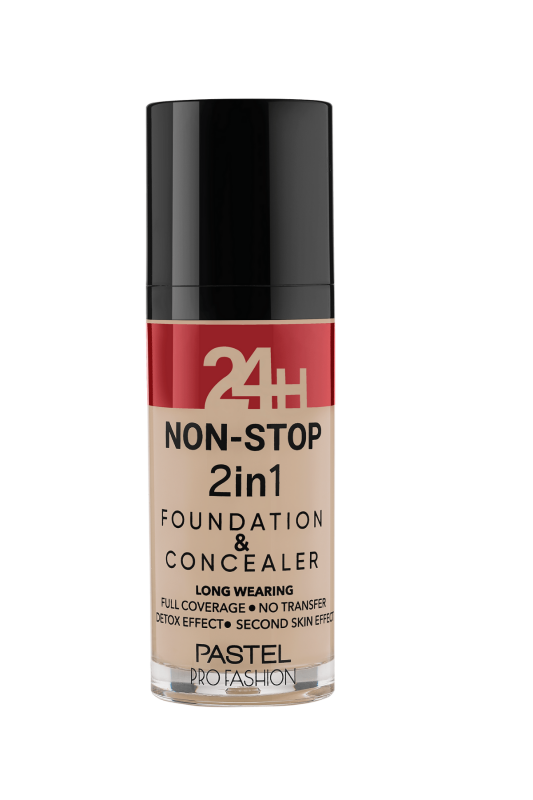 Pastel 24H Non Stop 2in1 Foundation &amp; Concealer Fondöten &amp; Kapatıcı 603 Ivory