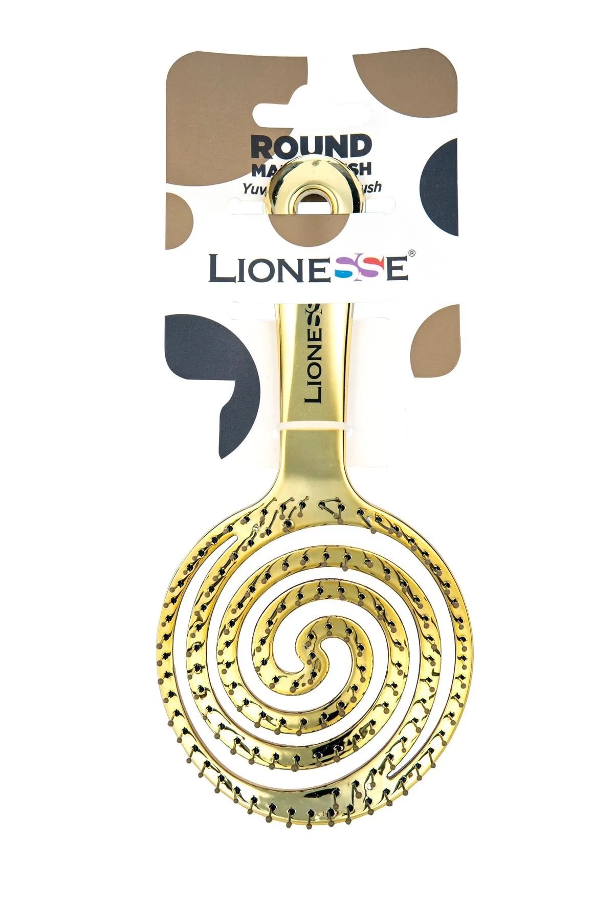 Lionesse Yuvarlak Maze Brush Saç Fırçası 8592 Gold