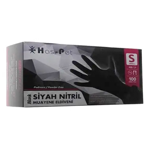 Has-Pet Siyah Nitril Eldiven Small