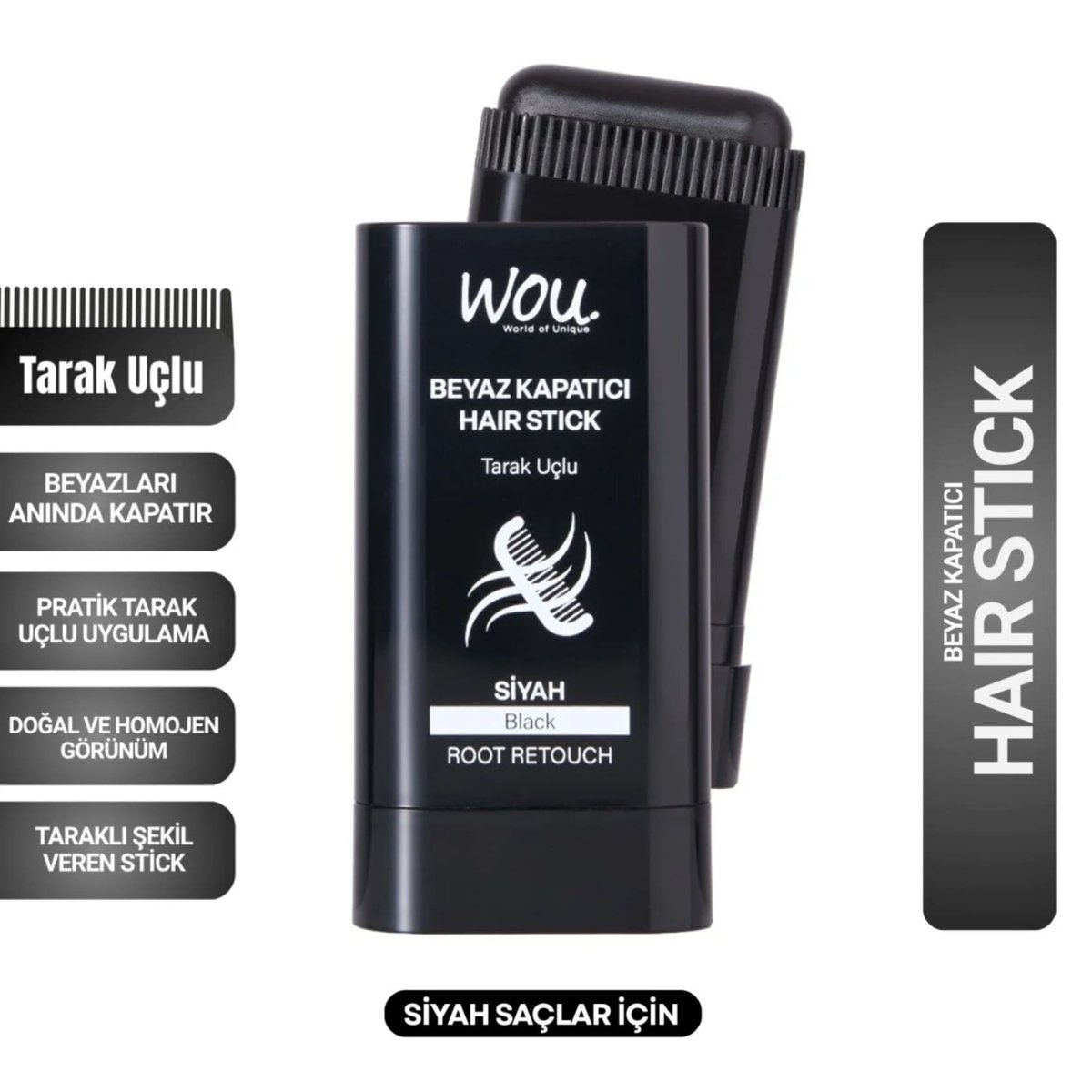 Wou 15 Gr Beyaz Kapatıcı Stick Siyah